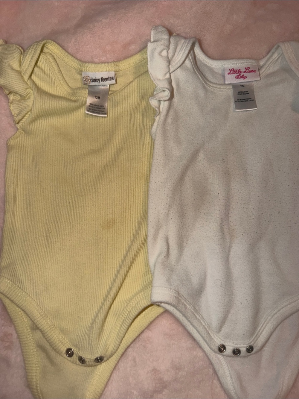 Daisy Fuentes & Little Lass Baby One-Piece Bodysuit Set - Yellow & White